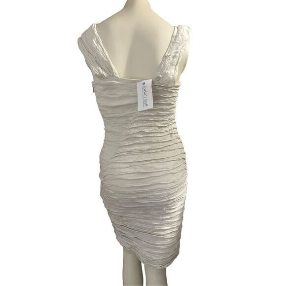 Nicole Miller Women's Ivory White Nicol Bodycon Mini Dress Size 12 NWT - Picture 2 of 8